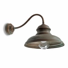 Mill 1590 Wall Light E26 (UL) Clear Glass Aged Copper