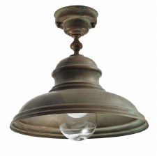 Mill Fixed Ceiling Light 1593 Aged Copper Clear Glass