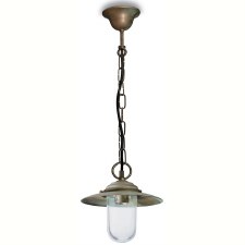 Palermo Hanging Porch Chain Lantern Aged Copper Clear Glass