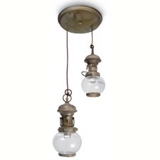 Botticella Double Ceiling Light 1644 Aged Copper