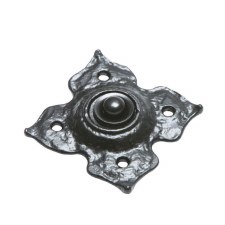 Kirkpatrick 1756 Rose Door Bell Push Antique Black