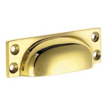 Croft 1821 Cast Drawer Pull Polished Brass Unlacquered