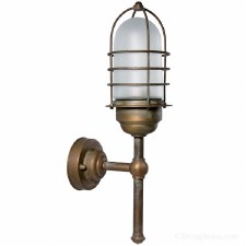 Torcia Wall Light 1850 Aged Copper Opal Glass