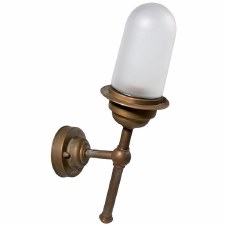 Torcia Angled Wall Light 1891 Aged Copper Opal Glass