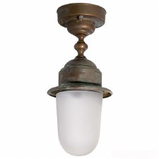 Torcia Porch Light 1893 Aged Copper Opal Glass