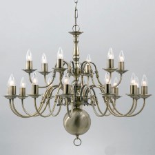 Flemish 18 Arm 2 Tier Chandelier Antique Brass Flemish 18 Arm 2 Tier Chandelier Antique Brass