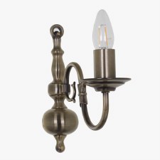 Flemish Wall Light Antique Brass