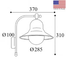 Campanula Outdoor Wall Light 2092 Bronzed/Clear E26 UL Ready
