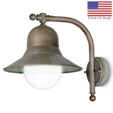 Campanula Outdoor Wall Light 2092 Aged Copper/Opal  E26 UL Ready