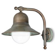 Campanula Outdoor Wall Light 2092 Aged Copper & Opal Glass