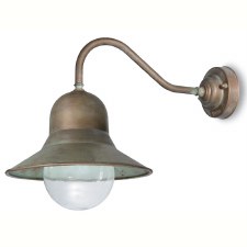 Campanula Swan Neck Dome Light 2093 Aged Copper Clear Glass