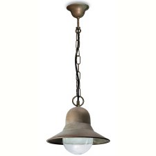 Campanula Chain Porch Light 2094 Aged Copper Clear Glass