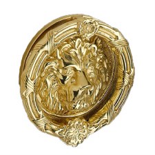 Brassart Lion Head Door Knocker Polished Brass Lacquered