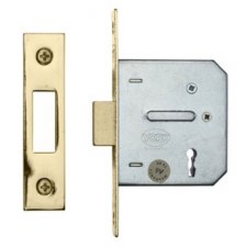 Heritage 3 Lever Deadlocks Bolt Through YKDL337 Polished Brass 3" Heritage 3 Lever Deadlocks Bolt Through YKDL337 Polished Brass 3"