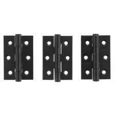 Grade 7 Ball Bearing Hinges 3 Pack 3" x 2" Matt Black