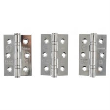 Grade 7 Ball Bearing Hinges 3 Pack 3" x 2" Polished Chrome