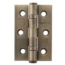 Grade 7 Ball Bearing Butt Hinges 3" x 2" Antique Brass