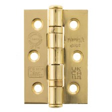 Grade 7 Ball Bearing Butt Hinges 3" x 2" Polished Brass