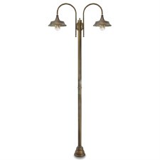 Atelier Dual Lamp Post 3139 Aged Copper Clear Glass