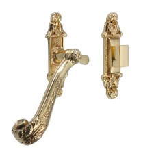 Brassart Adam Casement Fastener Hook Plate Polished Brass Lacquered