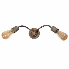 Lumen Double Flexible Wall Light 3196 Aged Copper