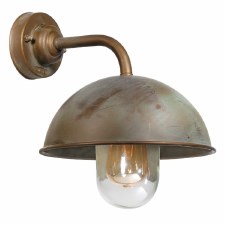 Circle Outdoor Wall Light 3239 Aged Copper Clear Glass