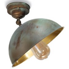 Circle Semi Flush Light 3245 Aged Copper & Brushed Brass