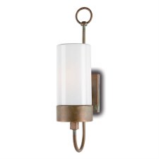 Silindar Outdoor Wall Light 3355 Aged Copper Opal Glass