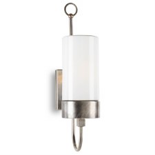 Silindar Outdoor Wall Light 3355 Aged Nickel Opal Glass