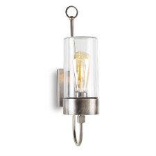 Silindar Outdoor Wall Light 3355 Aged Nickel Clear Glass