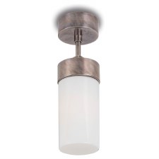 Silindar Porch Pendant Light 3357 Aged Nickel Opal Glass