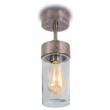 Silindar Porch Pendant Light 3357 Aged Nickel Clear Glass