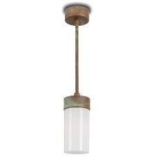 Silindar Porch Pendant Light 3358 Aged Copper Opal Glass