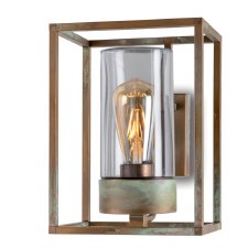 Cubic Outdoor Wall Light 3363 Aged Copper Clear Glass