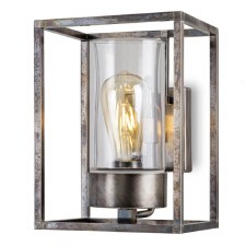 Cubic Outdoor Wall Light 3363 Aged Nickel Clear Glass