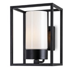 Cubic Outdoor Wall Light 3363 Black Opal Glass