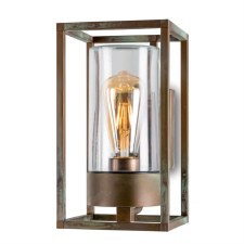 Cubic Outdoor Wall Light 3364 Aged Copper Clear Glass