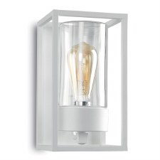 Cubic Outdoor Flush Wall Light 3365 White Clear Glass