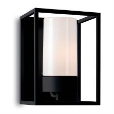 Cubic Outdoor Flush Wall Light 3366 Black Opal Glass