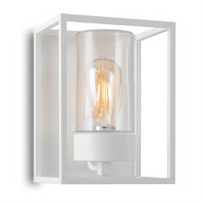 Cubic Outdoor Flush Wall Light 3366 White Clear Glass