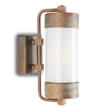 Silindar Outdoor Wall or Ceiling Light 3389 Aged Copper Opal Glass