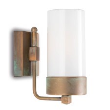 Silindar Outdoor Wall Light 3390 Aged Copper Opal Glass