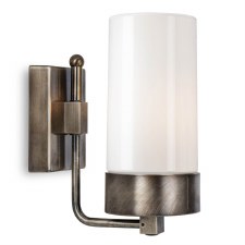 Silindar Outdoor Wall Light 3390 Aged Nickel Opal Glass