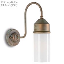 Darsili Outdoor Wall Light 3395 E26/UL Ready Aged Copper Opal Glass