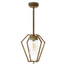 Gemstone Outdoor Pendant Light 3454 E27 Aged Copper Clear Glass