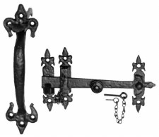 Kirkpatrick 3618 Suffolk Thumb Latch Fleur De Lys Antique Black