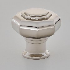 Croft 4102 Flat Octagonal Cabinet Knob Polished Nickel