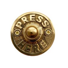 Press Here Bell Push in Brass