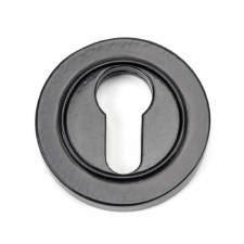 From The Anvil Round Euro Profile Escutcheon Plain Black