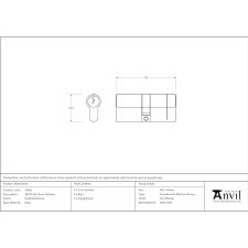 From The Anvil Euro Lock Cylinder 35/35 Polished Bronze Key Differ